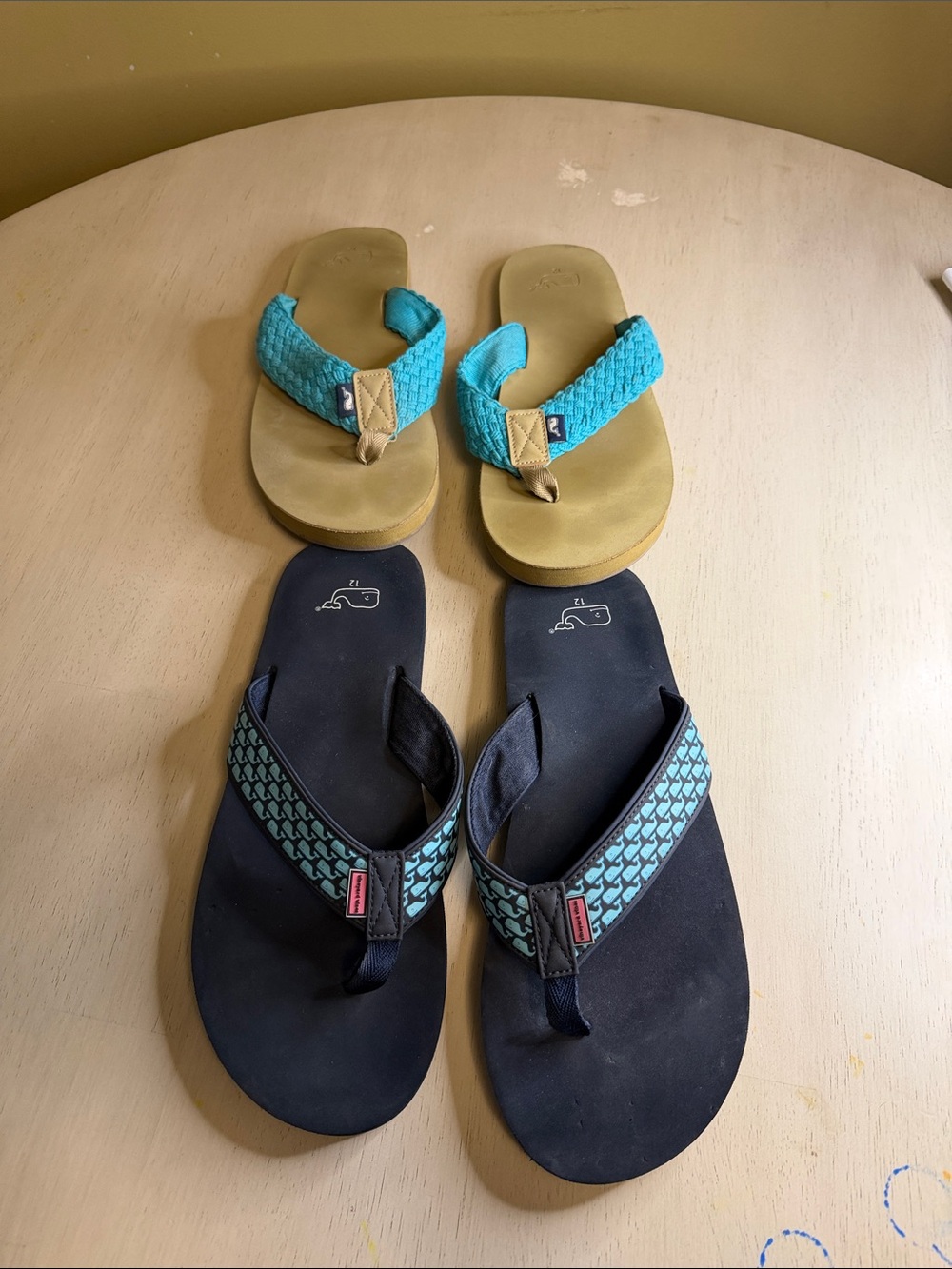 Vineyard Vines Turquoise & Navy Flip Flops Set